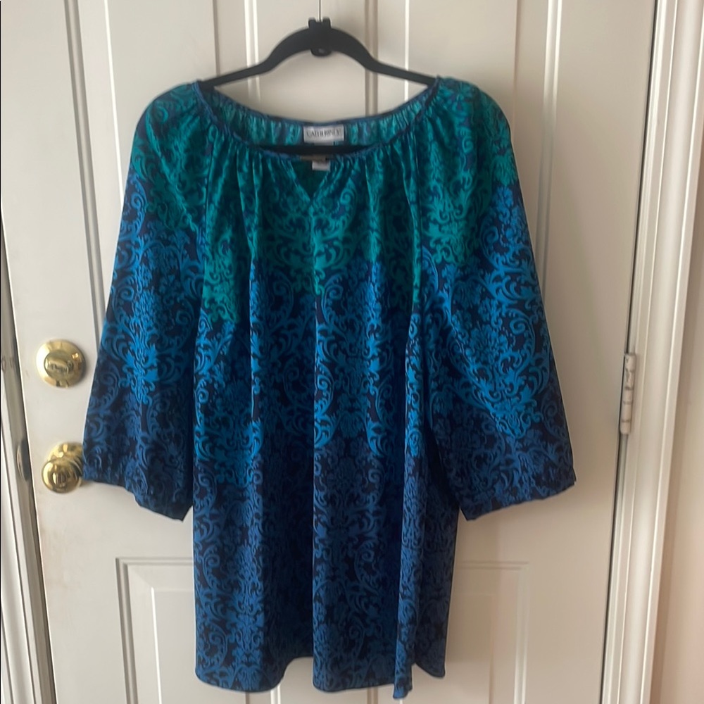 Catherine’s Blue Ombré 3/4 Sleeve Tunic